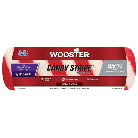 Wooster 9" Paint Roller Cover, 1/4" Nap Nap, Woven Mohair R209